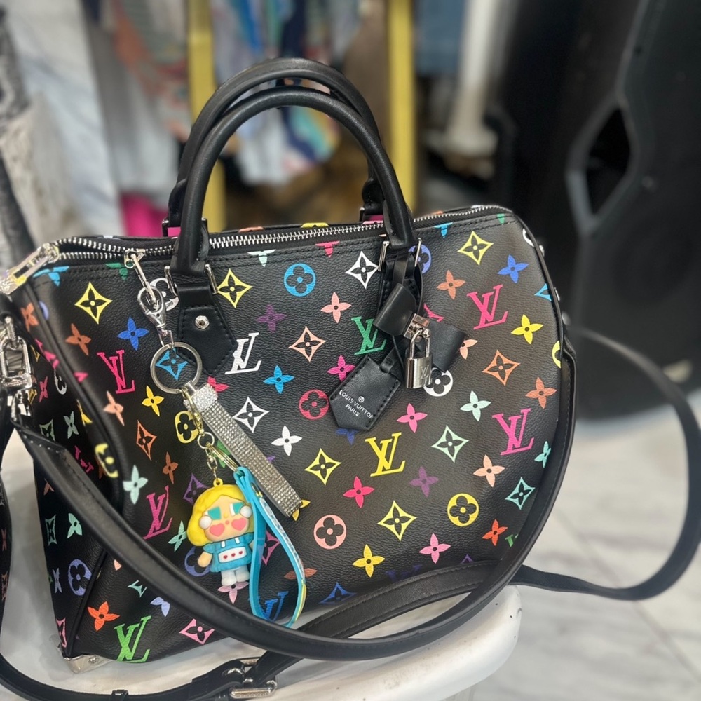 Louis Vuitton Black Multicolor Satchel